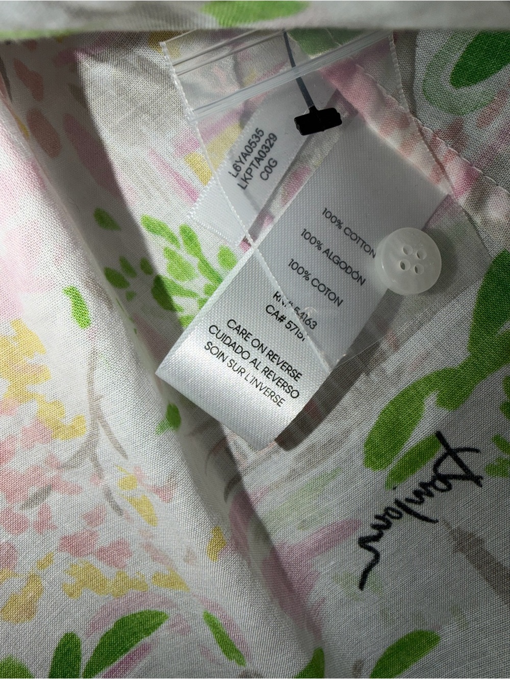 Karl Lagerfeld Pink Floral Paris-Print Button-Up Shirt NWT - Picture 6 of 7